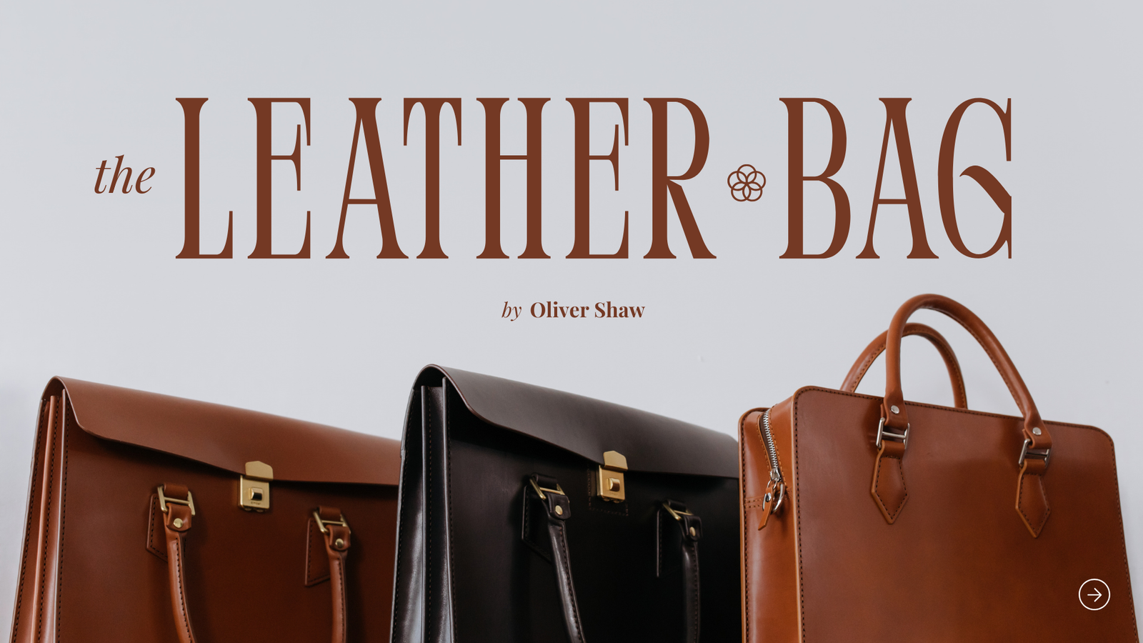 Brown and Black Clean Minimalist Leather Bag Presentation
